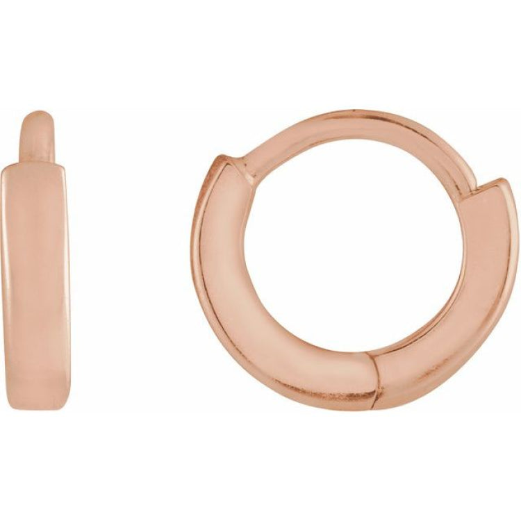 14K Rose Gold Hinged 8 mm Hoop Earring