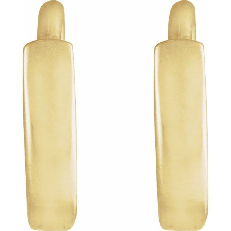 14K Yellow Gold Hinged 8 mm Hoop Earrings