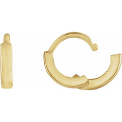 14K Yellow Gold Hinged 8 mm Hoop Earrings