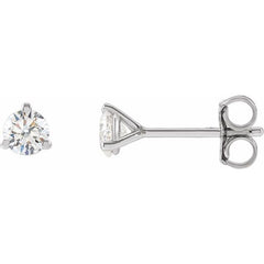 14K White Gold 1/6 CT Lab-Grown Diamond Stud Earrings