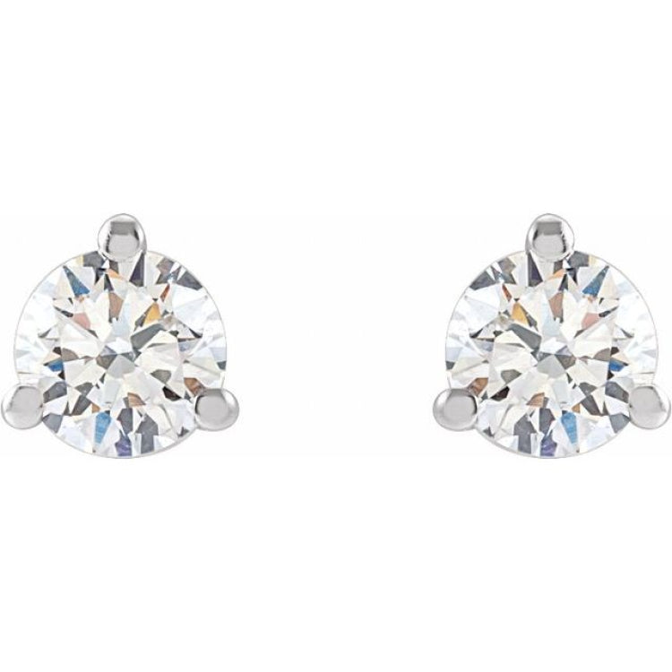 14K White Gold 1/6 CT Lab-Grown Diamond Stud Earrings