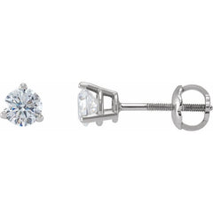 Sterling Silver 3/8 CTW Natural Diamond  Earrings
