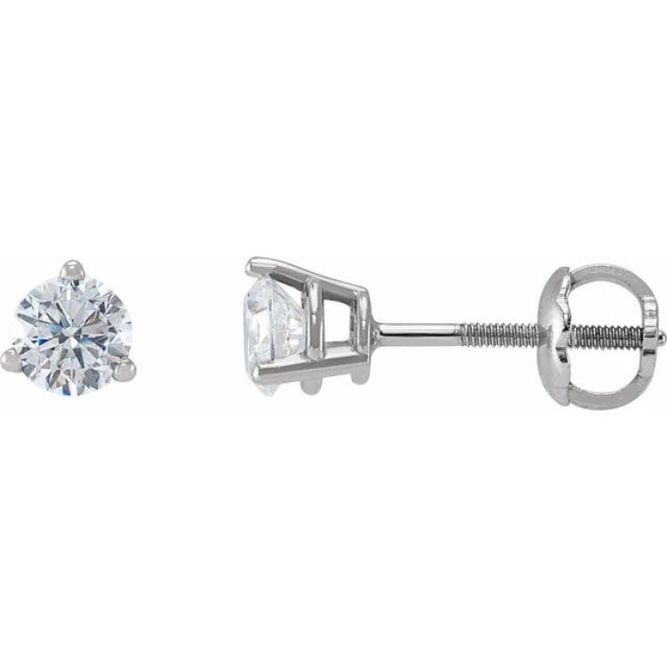 14K White Gold 3/8 CTW Natural Diamond Earrings