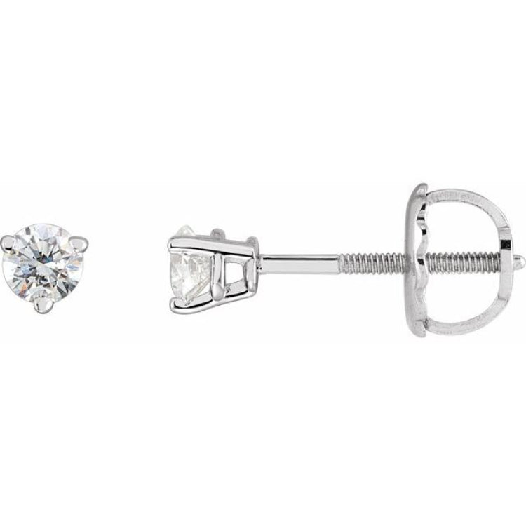 Sterling Silver .03 CTW Natural Diamond Earrings