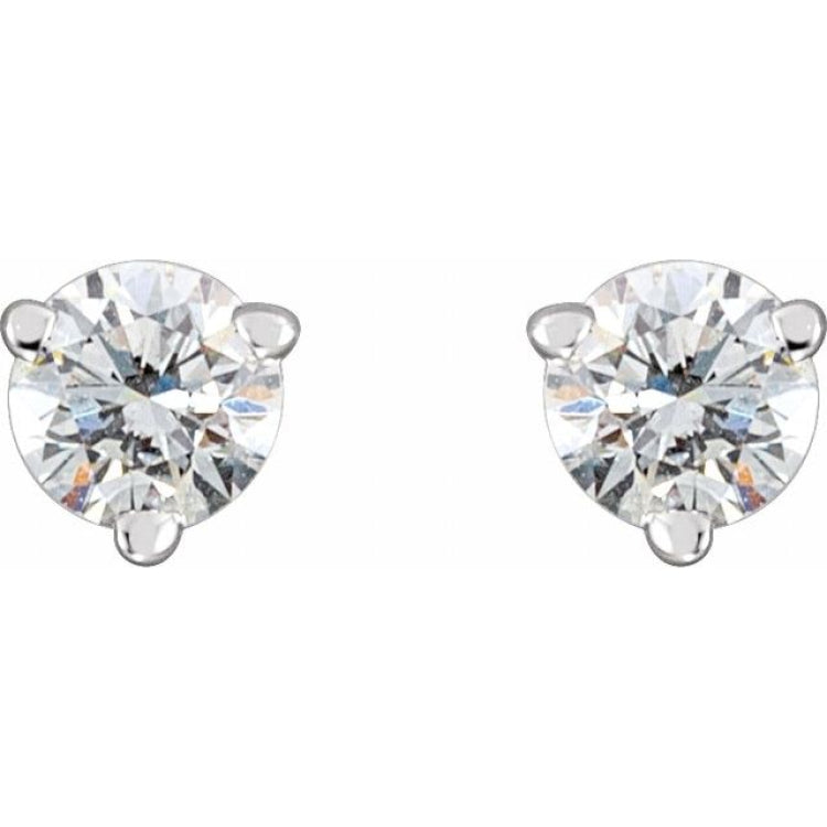14K White Gold 1/8 CTW Natural Diamond Earrings