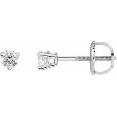 Platinum 1/8 CTW Natural Diamond Earrings