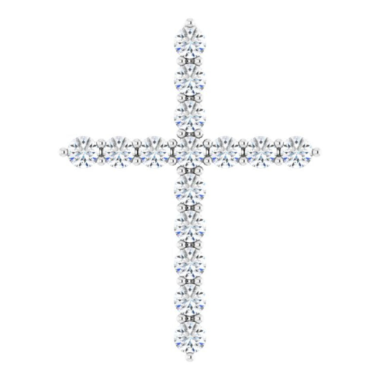 Platinum 1/2 CTW Natural Diamond Cross Pendant