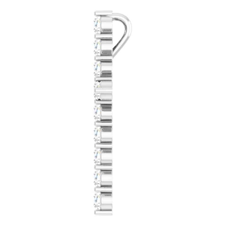 14K White Gold 1/2 CTW Natural Diamond Cross Pendant