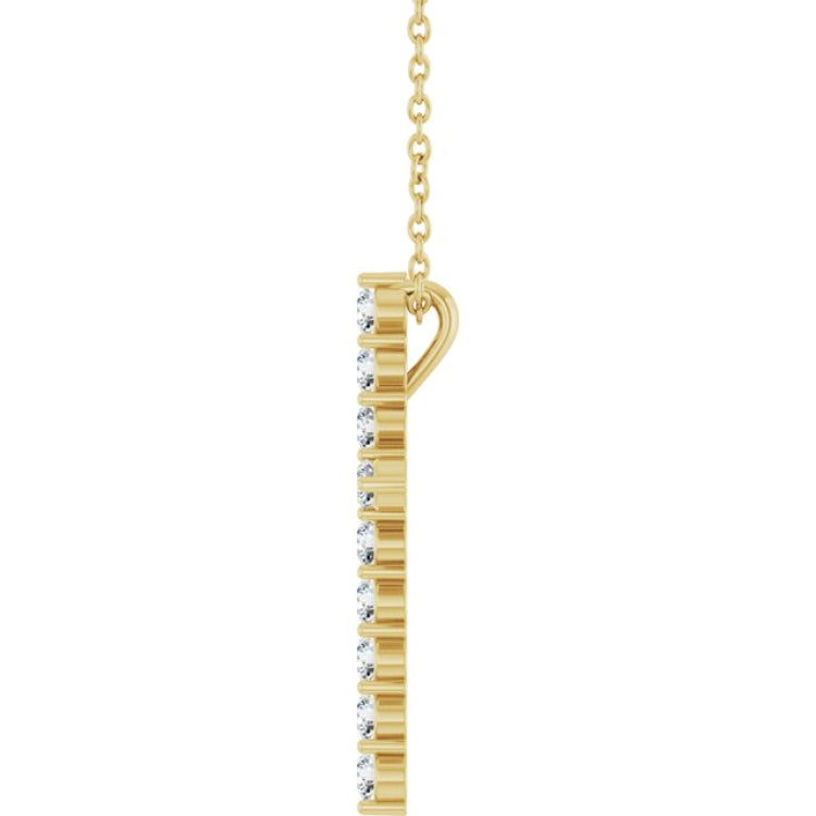14K Yellow Gold 1/2 CTW Natural Diamond Cross 16-18" Necklace