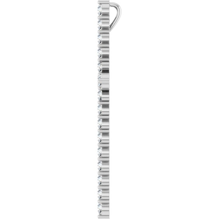 Platinum 1 CTW Natural Diamond Cross Pendant