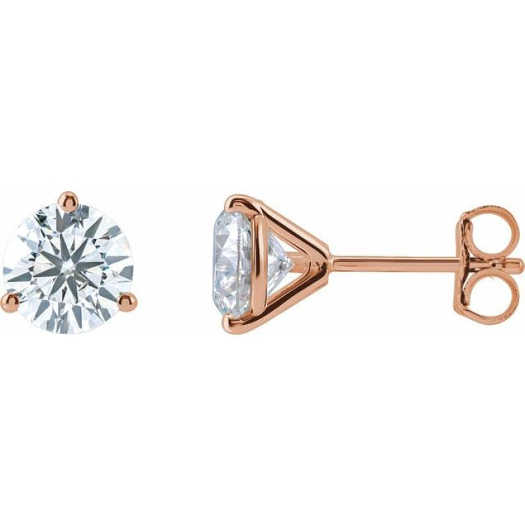 14K Rose Gold 3 CTW Lab-Grown Diamond Stud Earrings