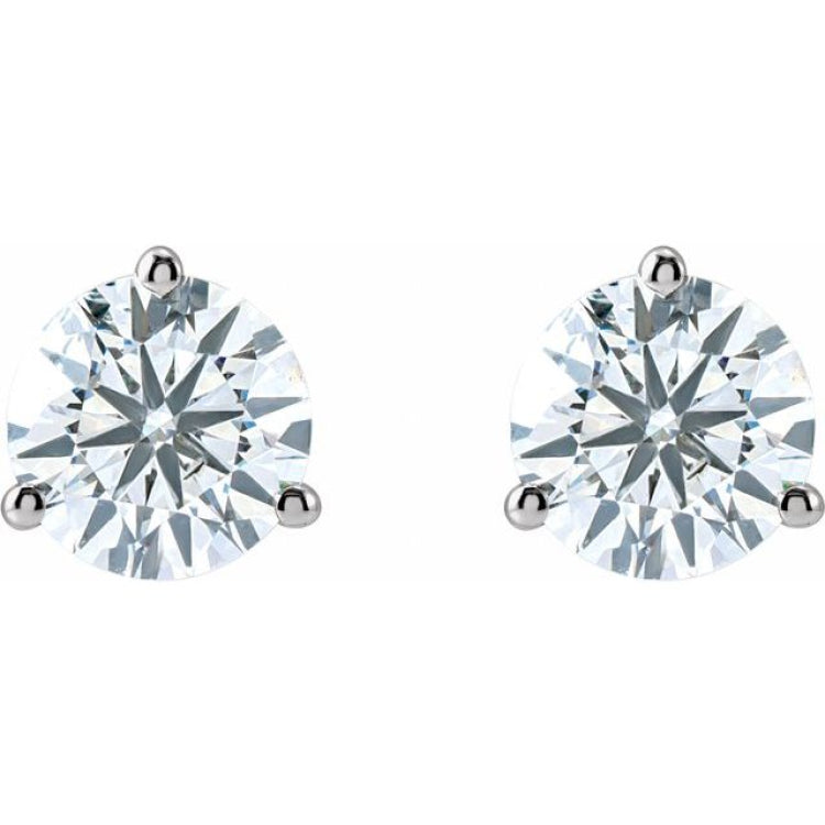 14K White Gold 1 CTW Lab-Grown Diamond Stud Earring