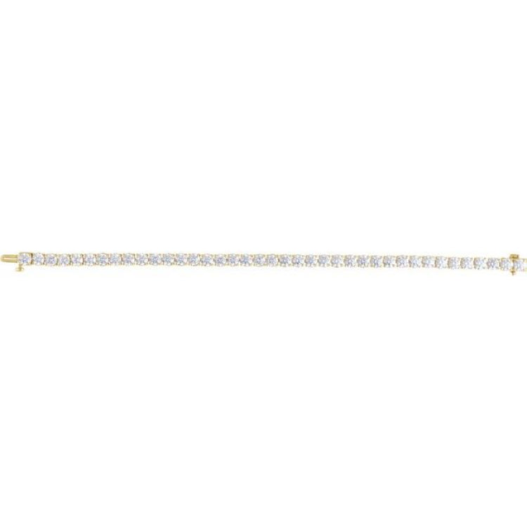 14K Yellow Gold 12 CTW Lab-Grown Diamond Line 7" Bracelet
