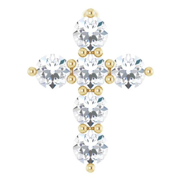 14K Yellow Gold 1/4 CTW Lab-Grown Diamond Cross Pendant