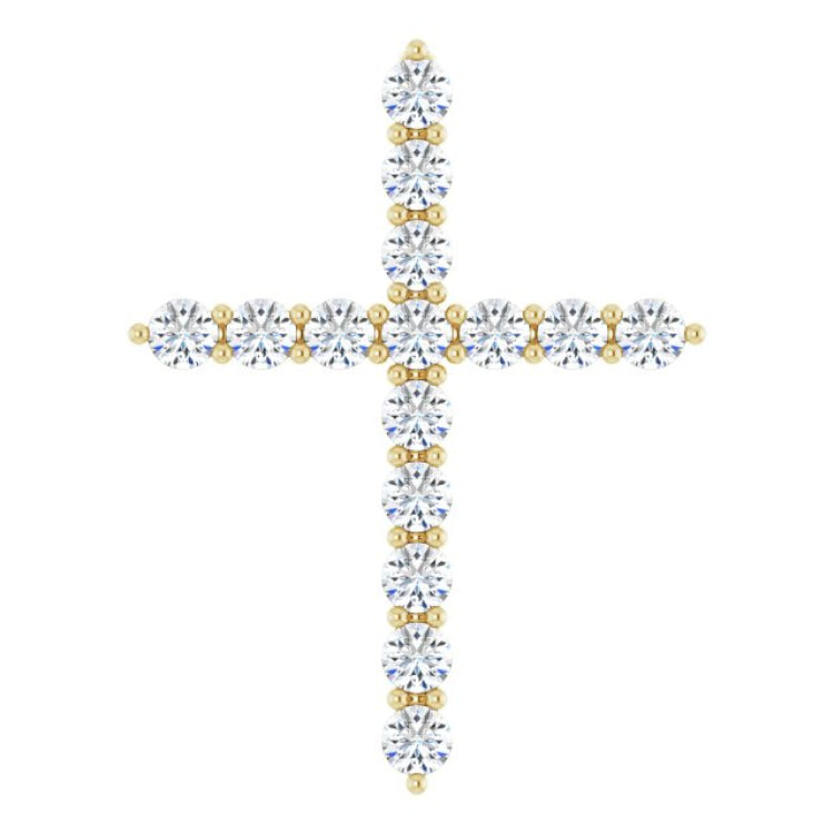 14K Yellow Gold 1/2 CTW Lab-Grown Diamond Cross Pendant
