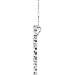14K White Gold 3/4 CTW Lab-Grown Diamond Cross 16-18" Necklace