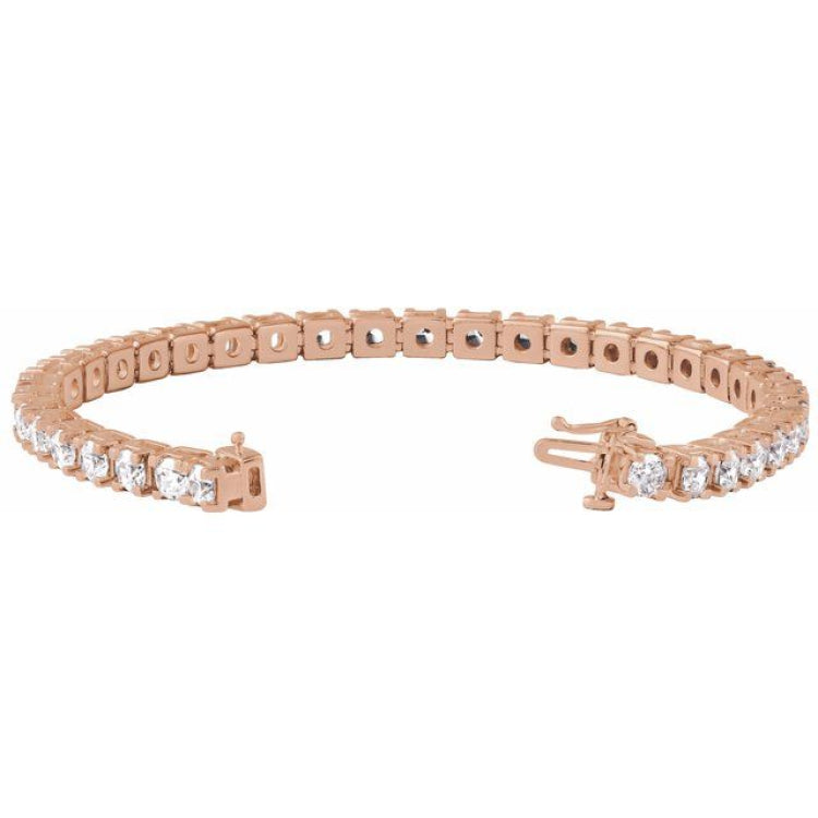 14K Rose Gold 9 CTW Lab-Grown Diamond Line 7 1/4" Bracelet