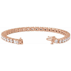 14K Rose Gold 9 CTW Lab-Grown Diamond Line 7 1/4" Bracelet