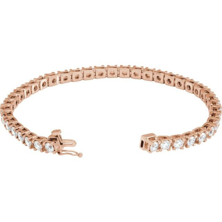 14K Rose Gold 6 CTW Lab-Grown Diamond Line 7 1/4" Bracelet
