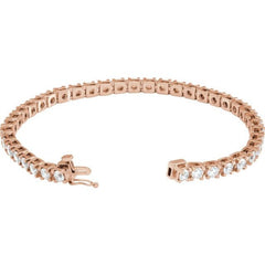14K Rose Gold 6 CTW Lab-Grown Diamond Line 7 1/4" Bracelet