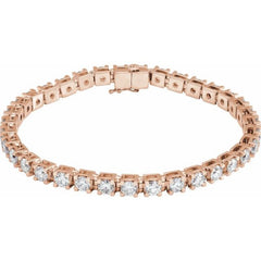 14K Rose Gold 8 CTW Lab-Grown Diamond Line 7 1/4" Bracelet