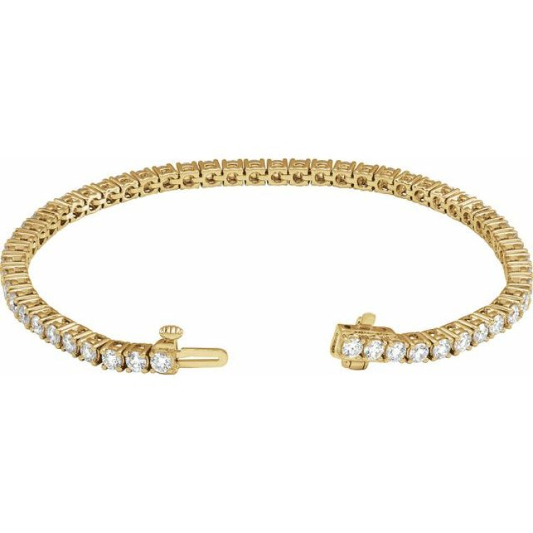 14K Yellow Gold 5 CTW Lab-Grown Diamond Line 7" Bracelet
