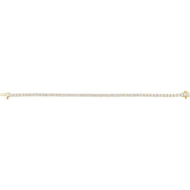14K Yellow Gold 5 CTW Lab-Grown Diamond Line 7" Bracelet