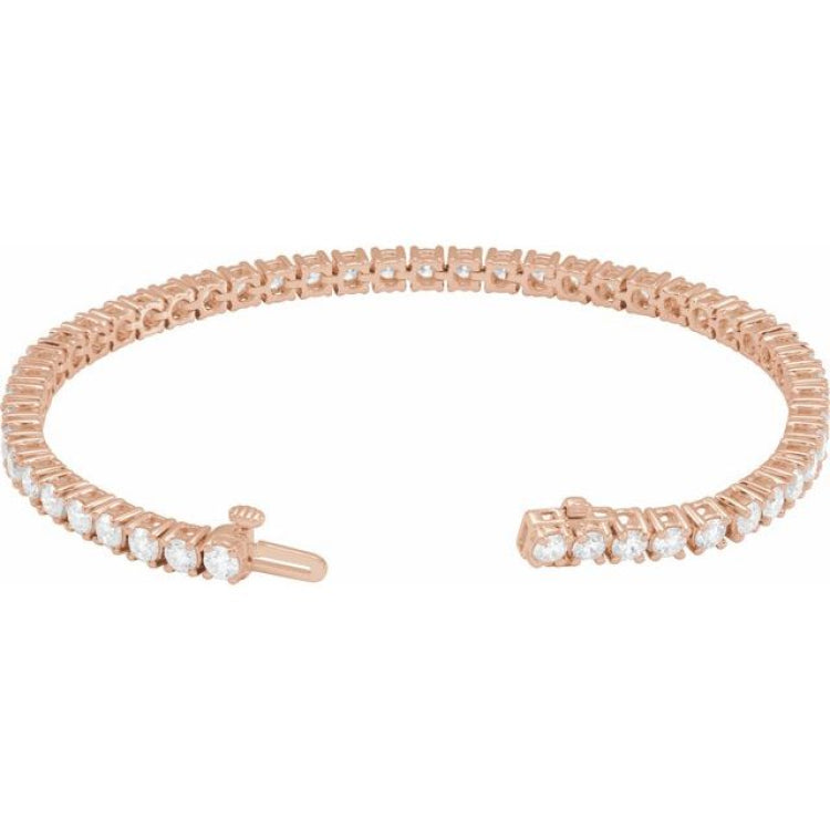 14K Rose Gold 6 CTW Lab-Grown Diamond Line 7" Bracelet