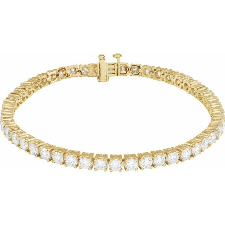 14K Yellow Gold 7 CTW Lab-Grown Diamond Line 7" Bracelet