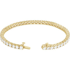 14K Yellow Gold 7 CTW Lab-Grown Diamond Line 7" Bracelet