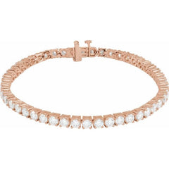 14K Rose Gold 7 CTW Lab-Grown Diamond Line 7" Bracelet