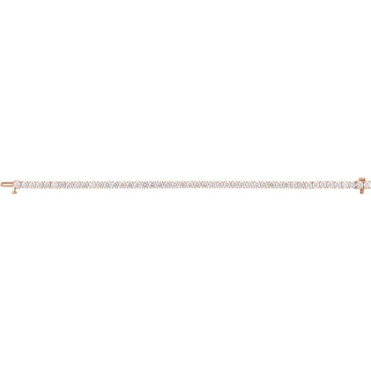 14K Rose Gold 7 CTW Lab-Grown Diamond Line 7" Bracelet