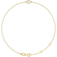 14K Yellow Gold Natural White Sapphire 6 1/2-7 1/2" Bracelet