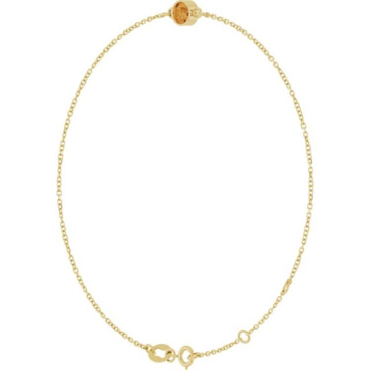 14K Yellow Gold Natural Citrine 6 1/2-7 1/2" Bracelet