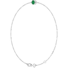 14K White Gold Lab-Grown Emerald 6 1/2-7 1/2" Bracelet