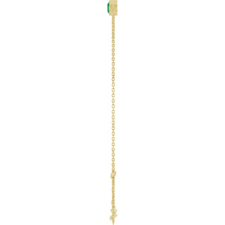 14K Yellow Gold Lab-Grown Emerald 6 1/2-7 1/2" Bracelet