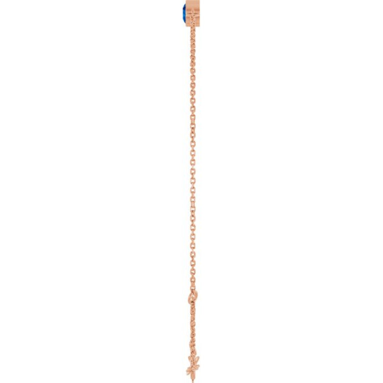 14K Rose Gold Natural Blue Sapphire 6 1/2-7 1/2" Bracelet