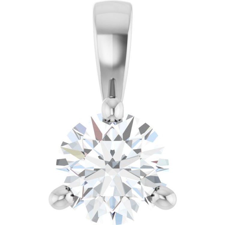 Sterling Silver 1/4 CT Lab-Grown Diamond Pendant