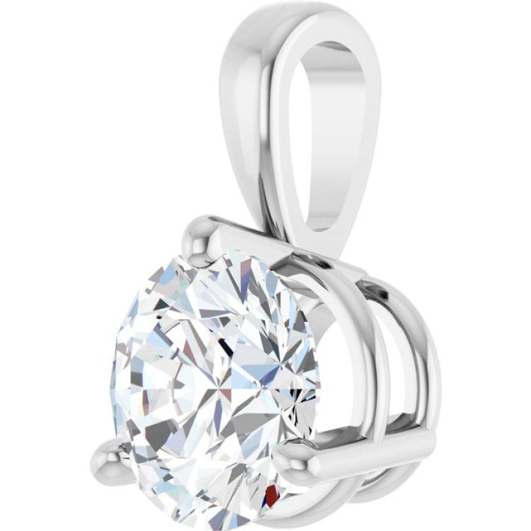 Sterling Silver 1/2 CT Lab-Grown Diamond Pendant