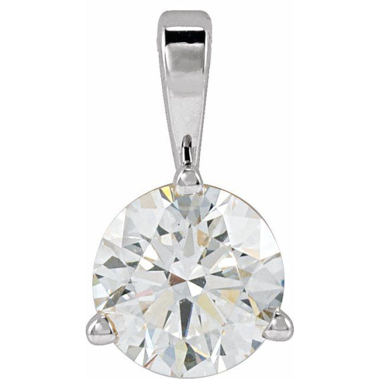 14K White Gold 5/8 CT Lab-Grown Diamond Pendant