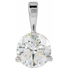 14K White Gold 5/8 CT Lab-Grown Diamond Pendant