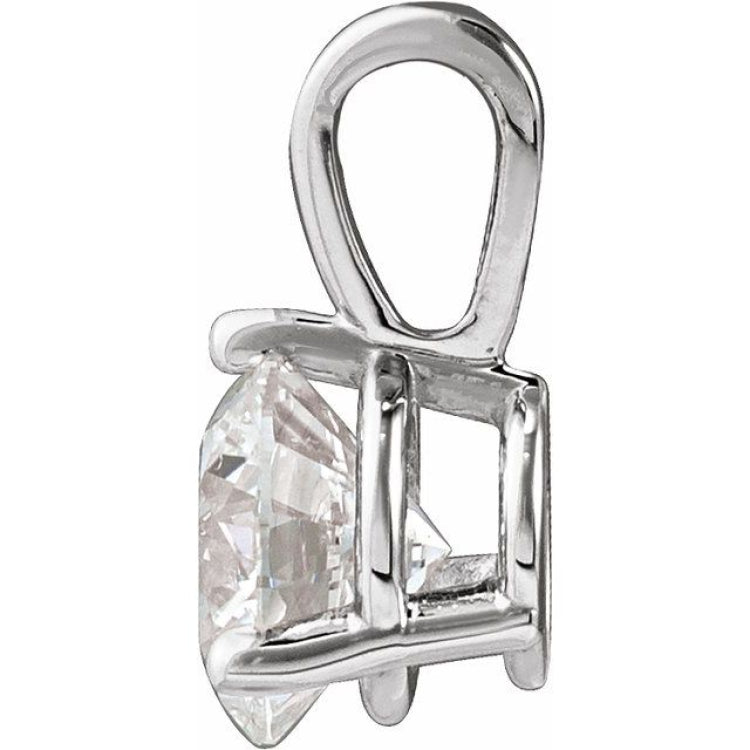 14K White Gold 5/8 CT Lab-Grown Diamond Pendant