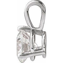 14K White Gold 5/8 CT Lab-Grown Diamond Pendant