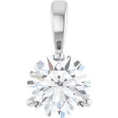 Sterling Silver 1 CT Lab-Grown Diamond Pendant
