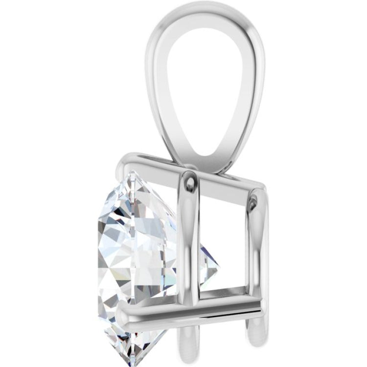 Sterling Silver 1 CT Lab-Grown Diamond Pendant