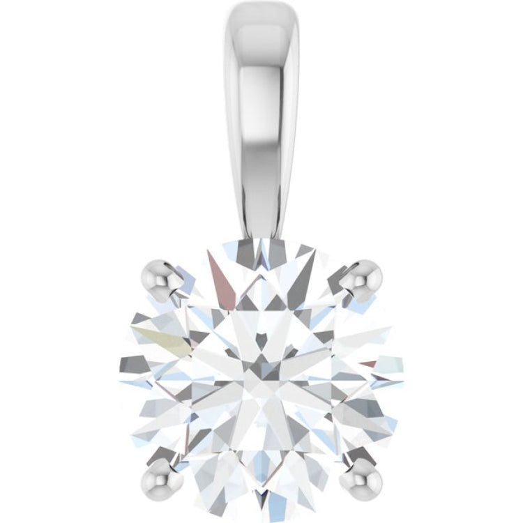 14K White Gold 1 1/4 CT Lab-Grown Diamond Pendant