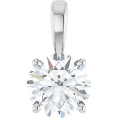 14K White Gold 1 1/4 CT Lab-Grown Diamond Pendant