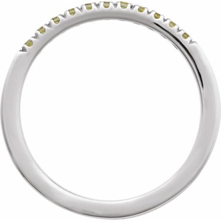 14K White Gold Natural Peridot Stackable Ring