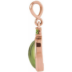 14K Rose Gold 6x4 mm Natural Peridot Pendant
