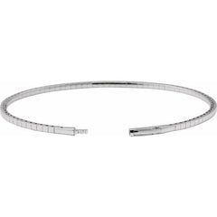 14K White Gold 2 CTW Lab-Grown Diamond  Flexible Bangle 7" Bracelet